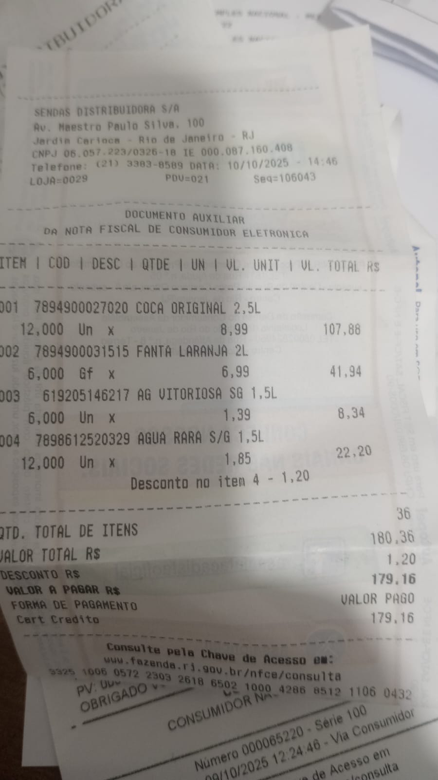 Nota fiscal: Almoço Colaboradores