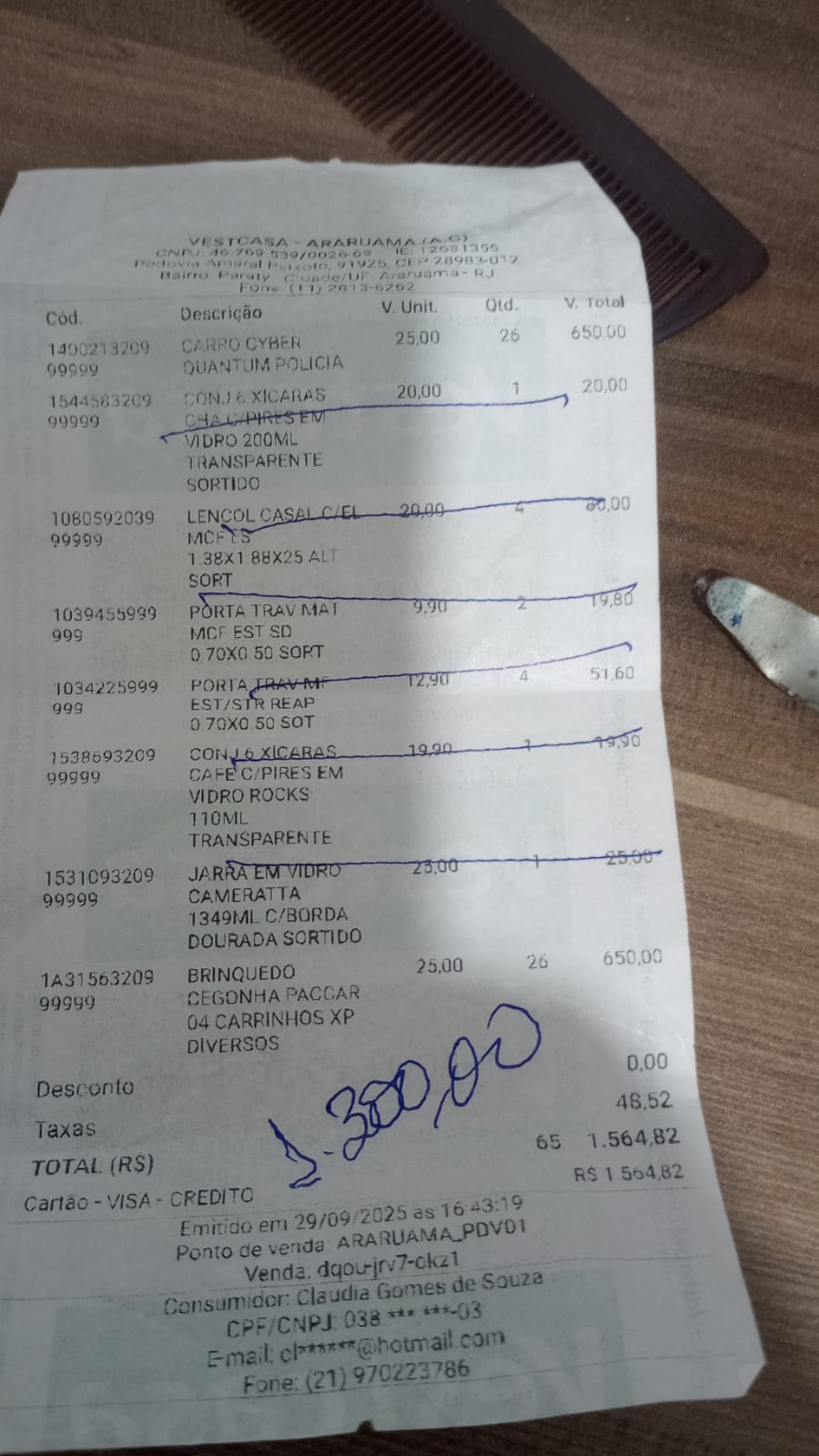 Nota fiscal: Carrinhos